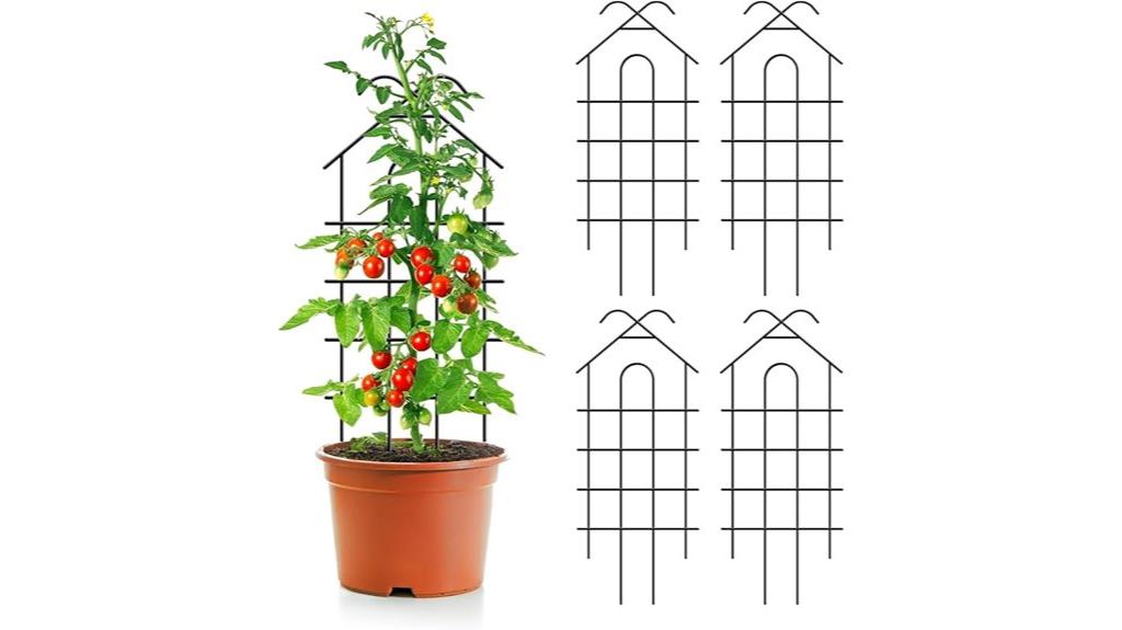 set of four metal trellises