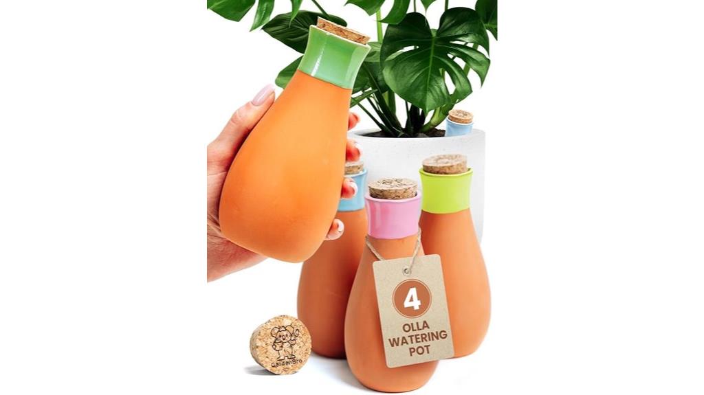 set of four terracotta watering pots