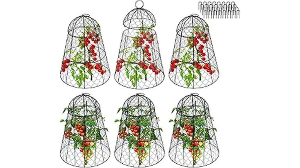 six chicken wire cages