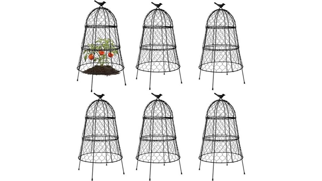 six heavy duty chicken wire cloches