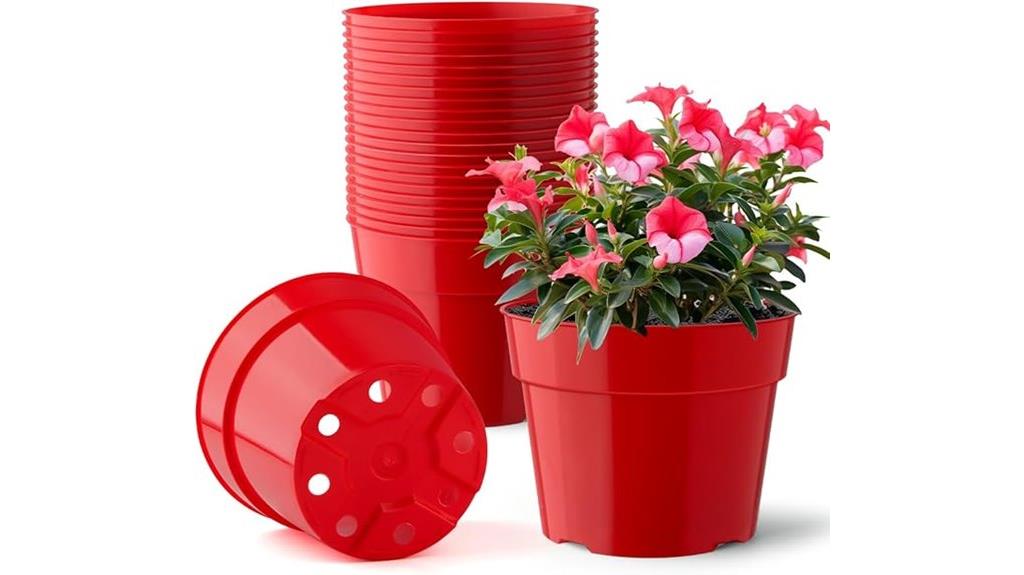 six inch plastic plant pots