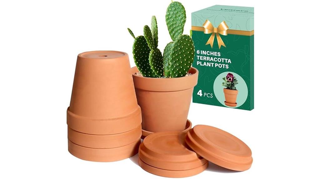 six inch terracotta plant pots