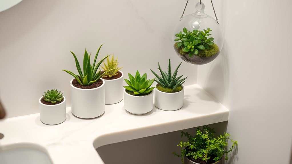 small bathroom greenery tips