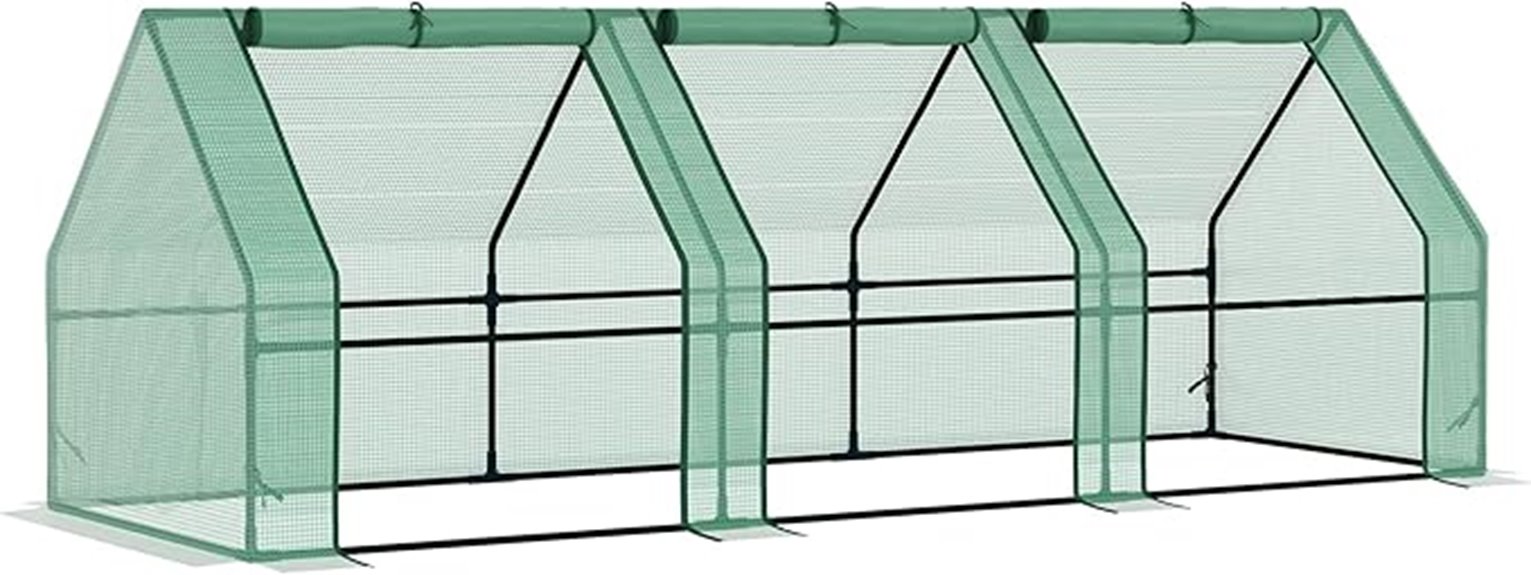 small greenhouse with zippers