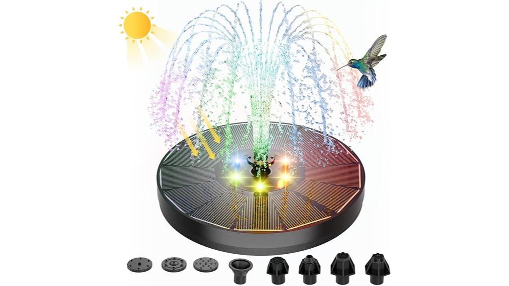 solar powered led fountain
