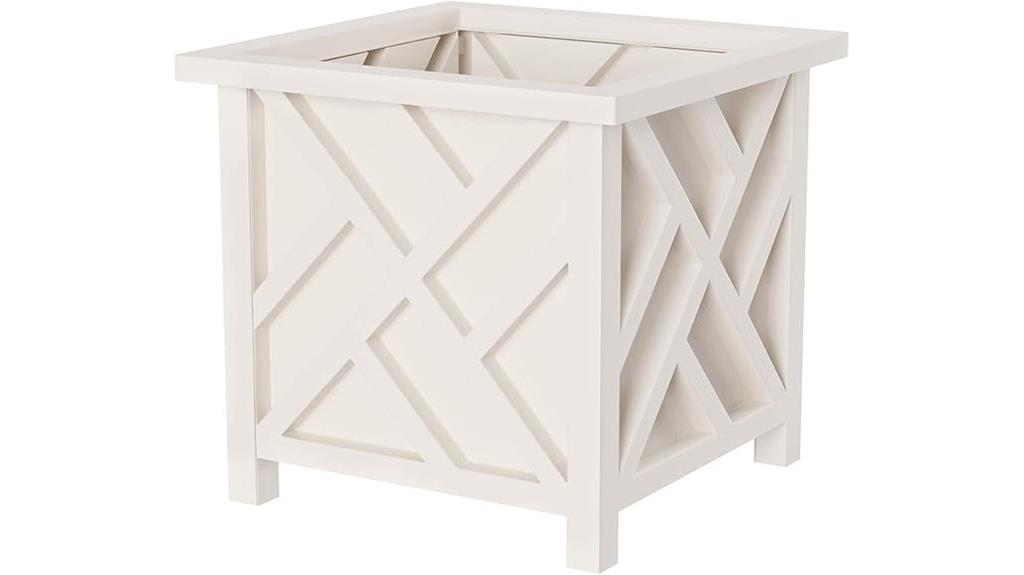 square lattice outdoor planter