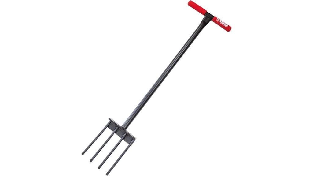 steel t handle spading fork