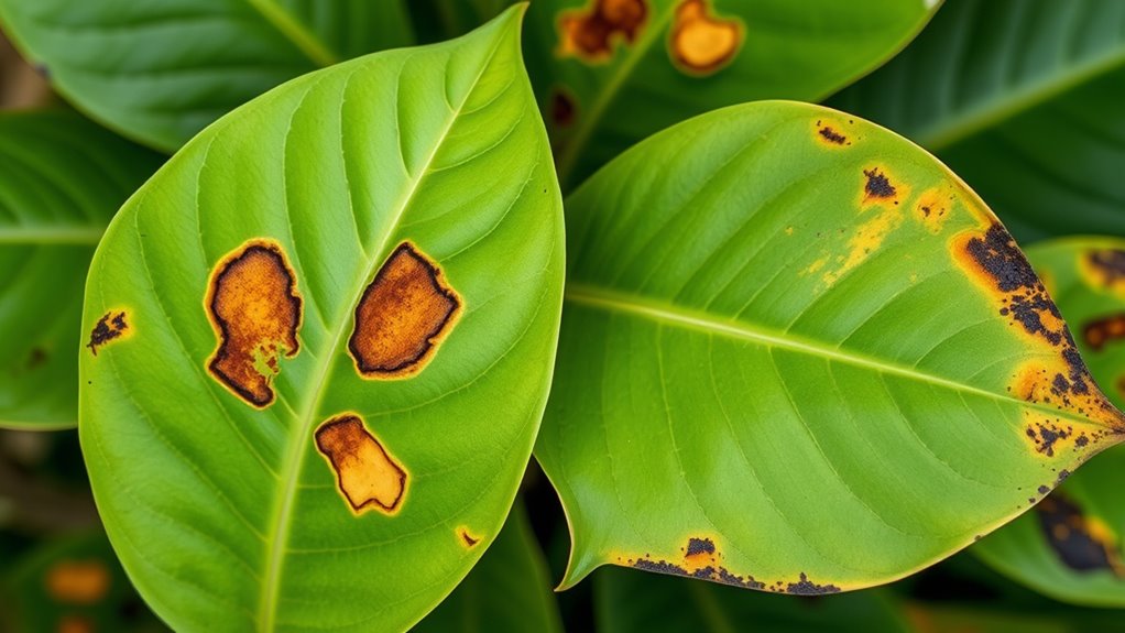 sun damage leaf discoloration