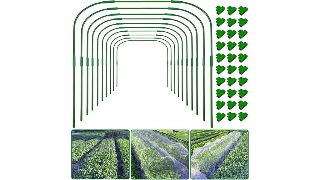 ten greenhouse hoop tunnels