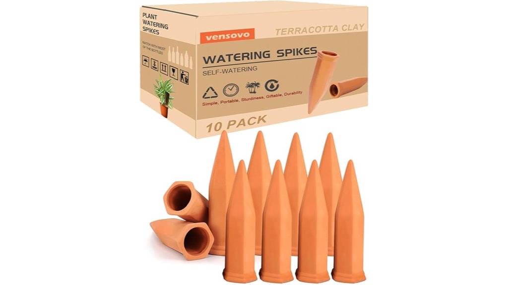 ten terracotta watering spikes