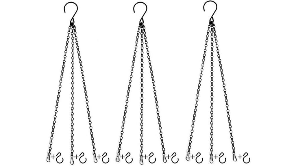 three 24 inch chains