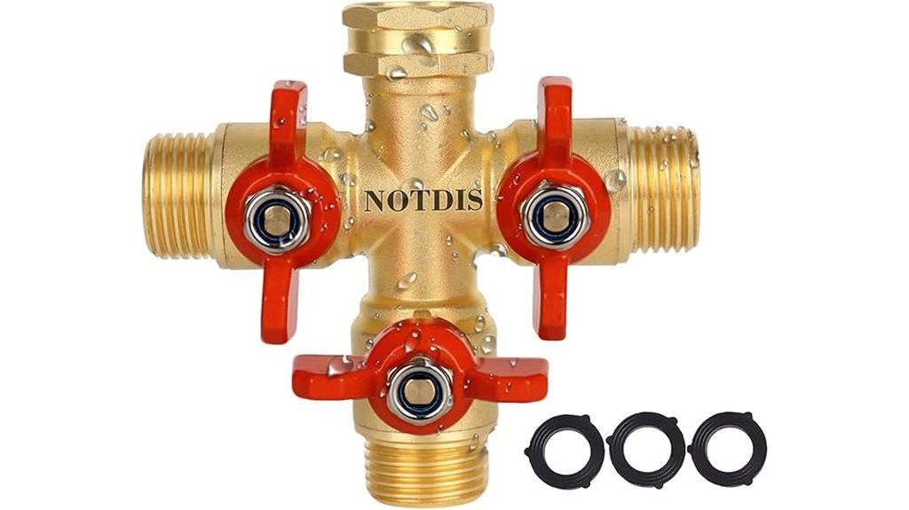 triple brass hose splitter
