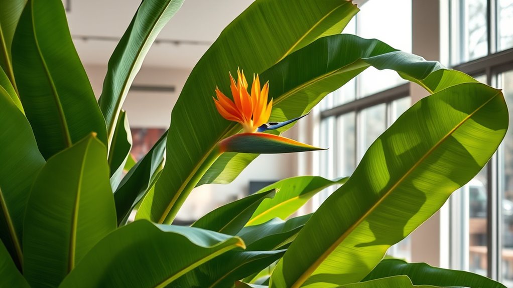 tropical vibrant air purifying plant