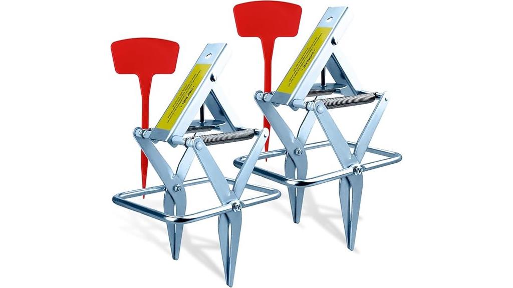 two galvanized steel traps