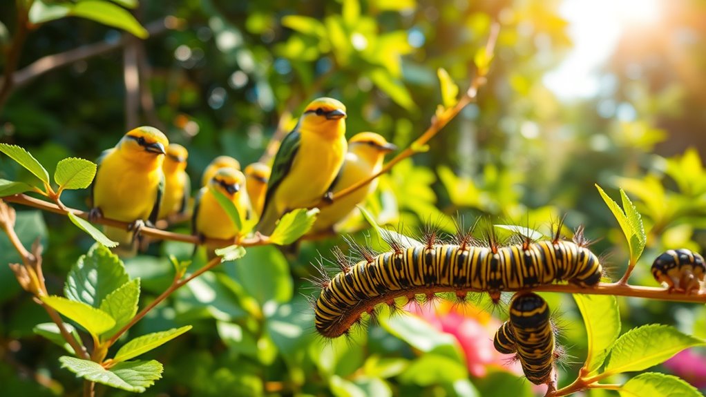 use birds to control caterpillars