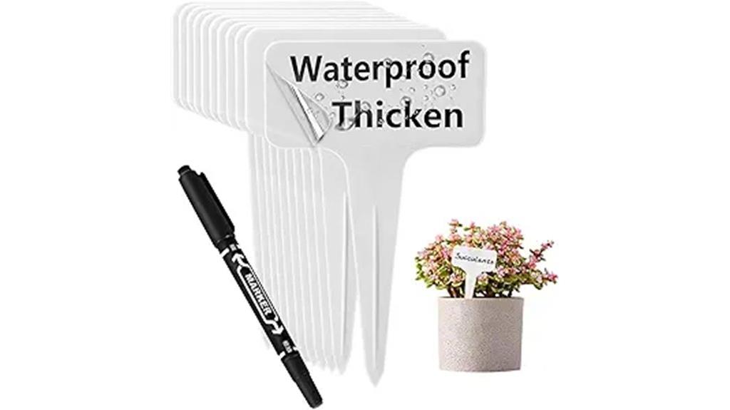white reusable plant labels