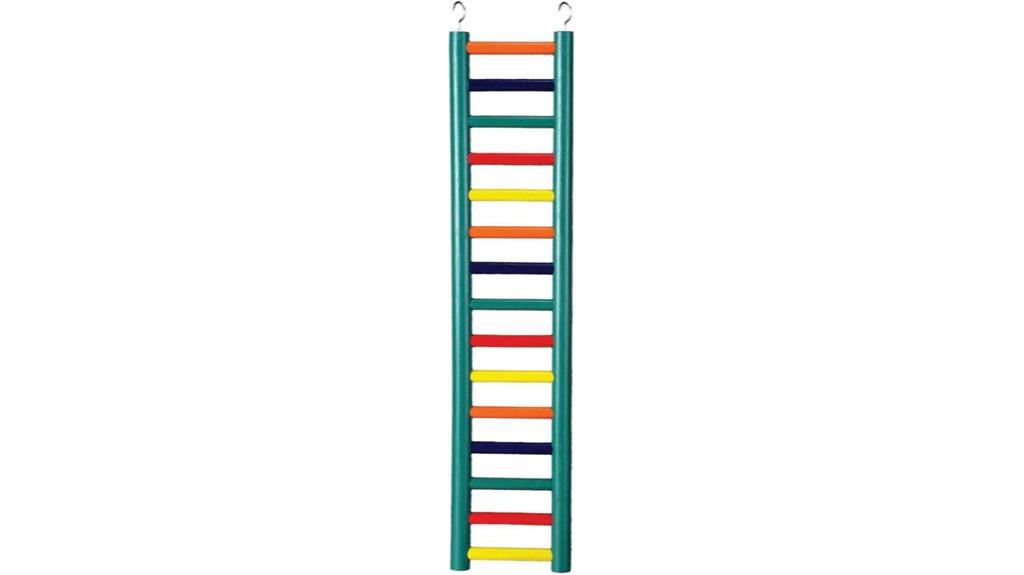 wooden bird ladder with nine rungs