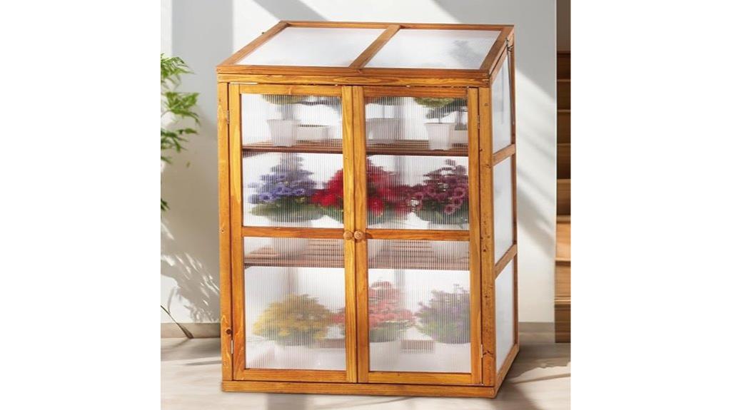 wooden outdoor greenhouse frame