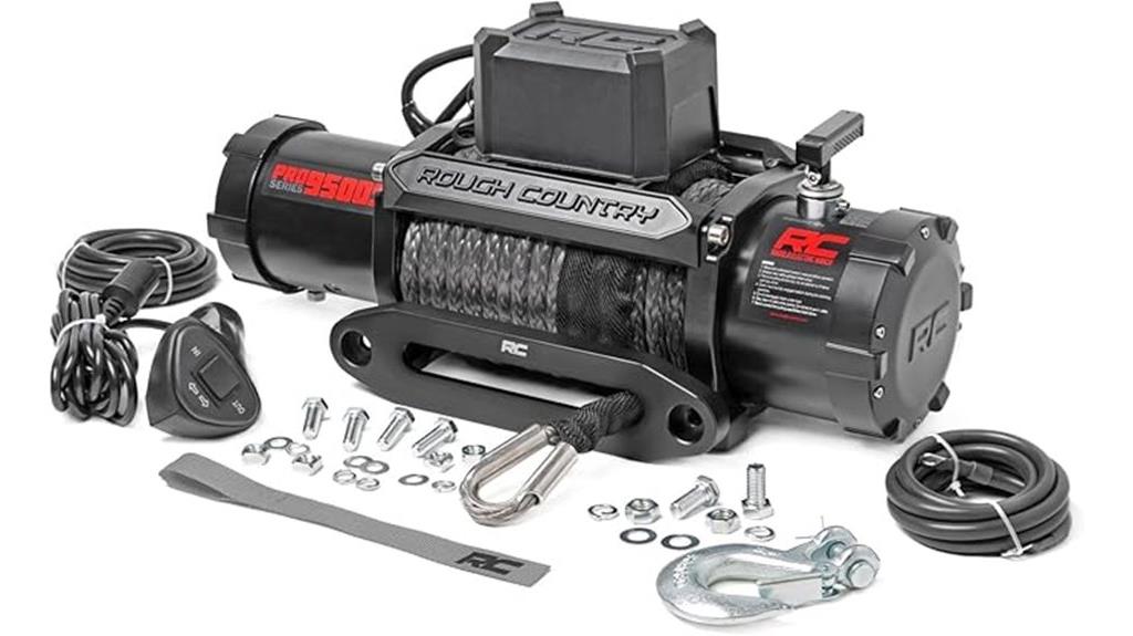 9 500lb synthetic winch