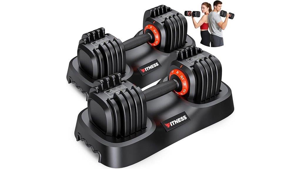 adjustable dumbbells set two