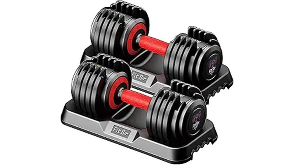 adjustable weight dumbbell set