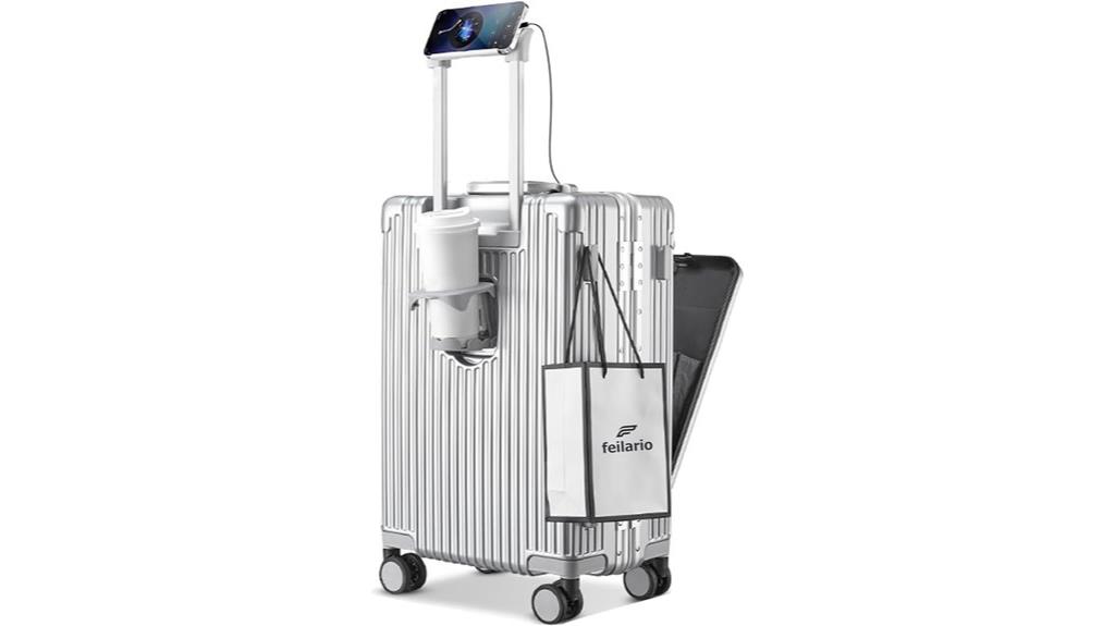 aluminum spinner luggage with lock