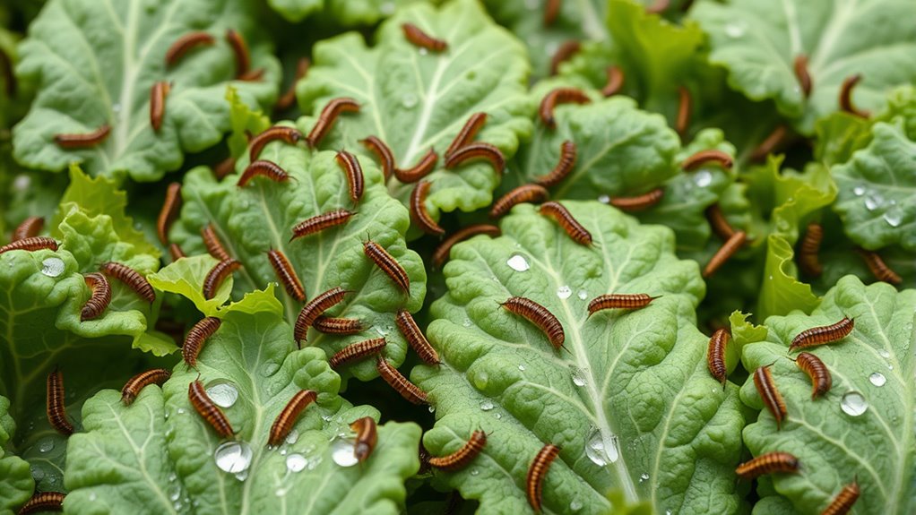 armyworms attacking leafy greens