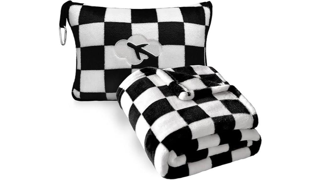 black checkered travel combo