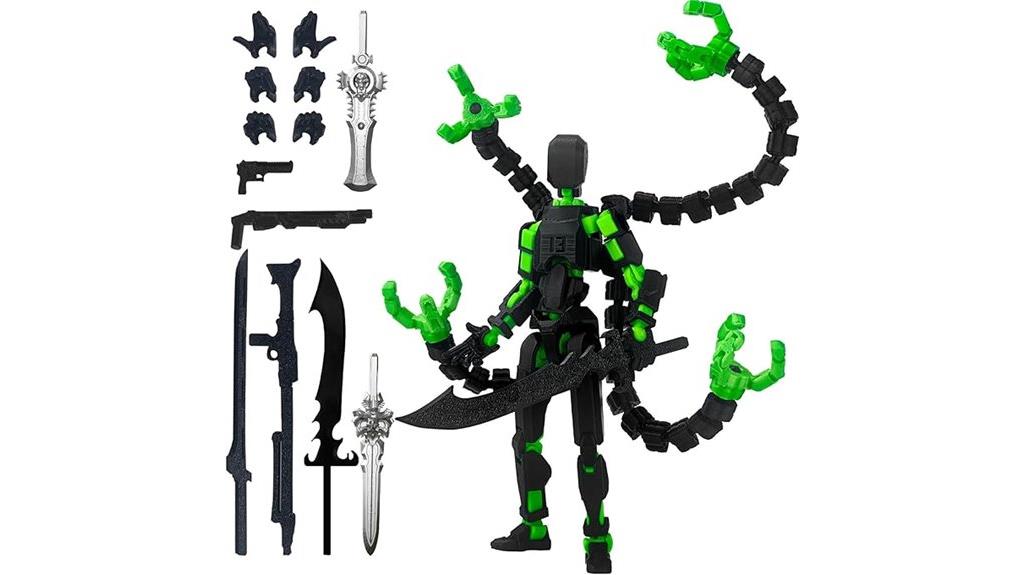 black green articulated action figure