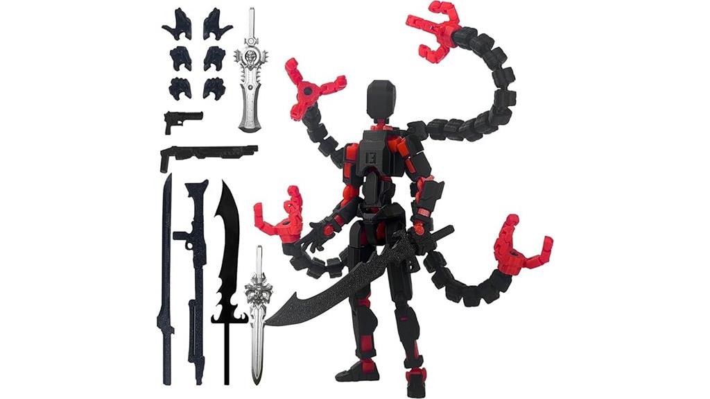 black red movable action figure