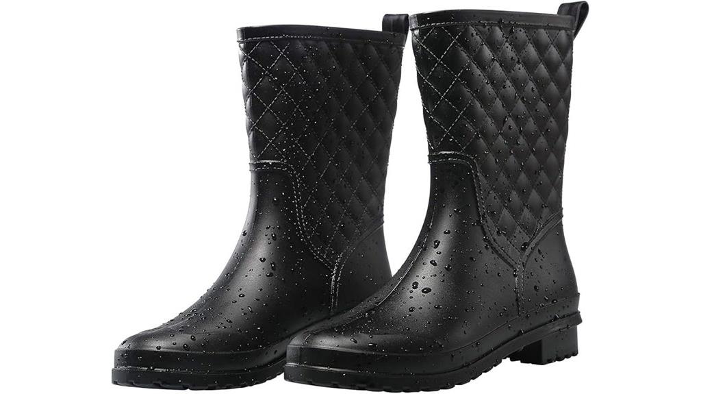 black waterproof garden boots