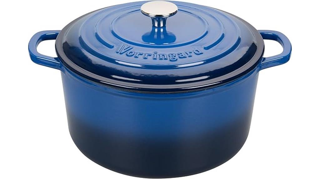 blue enameled cast iron pot