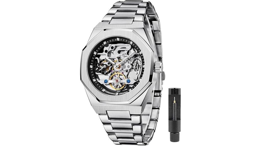 blue skeleton waterproof watch