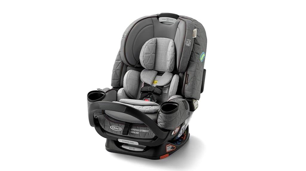 convertible car seat with extendable features