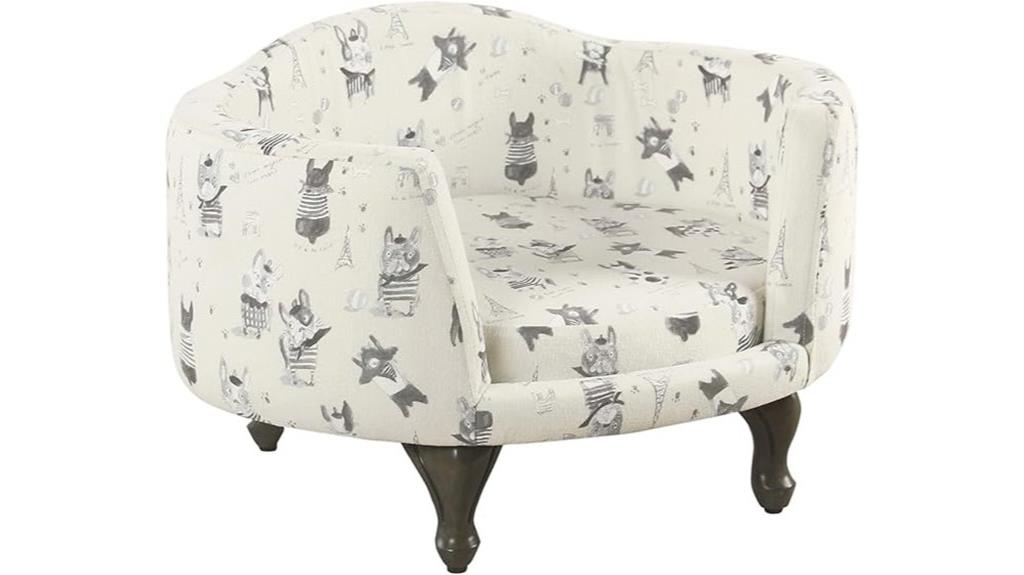 curved upholstered pet bed