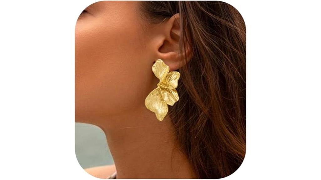 elegant gold leaf earrings
