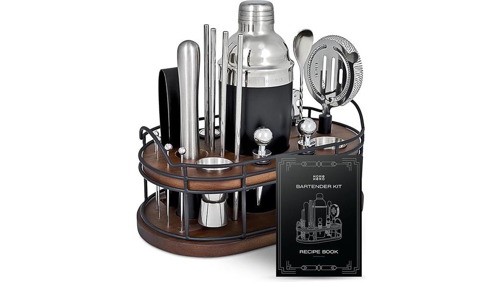 elegant silver bartender set