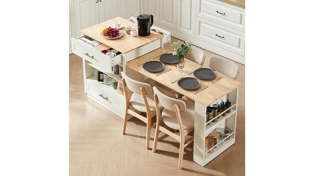 extendable mobile kitchen island