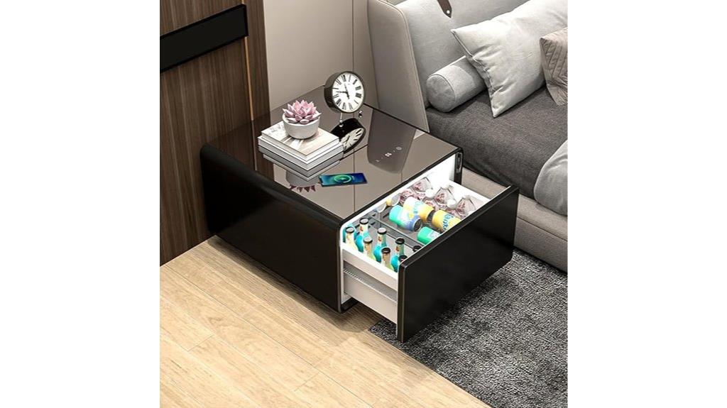 fridge side table with cooling drawer