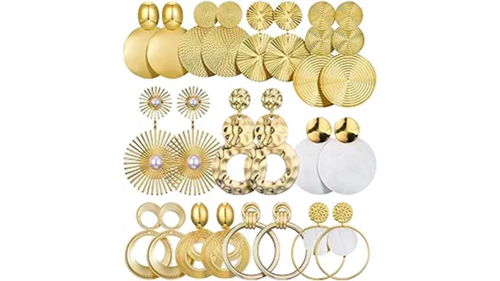 gold drop earrings pair