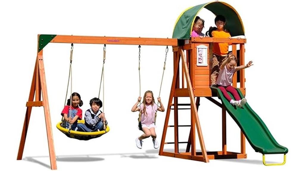 heavy duty wooden playset