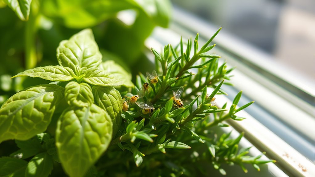 herbs infested with aphids