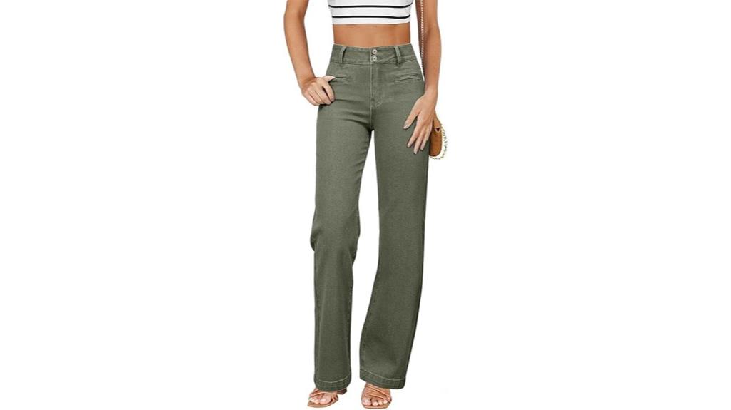 high waisted wide leg jeans