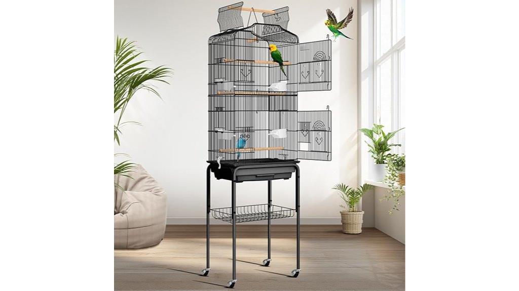 large rolling bird cage
