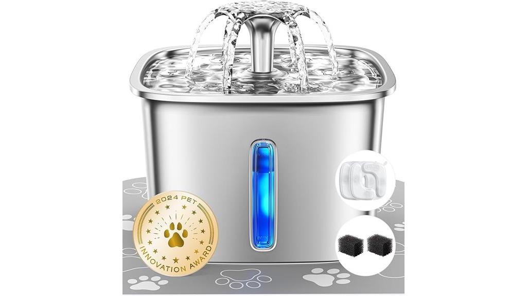 large stainless pet fountain