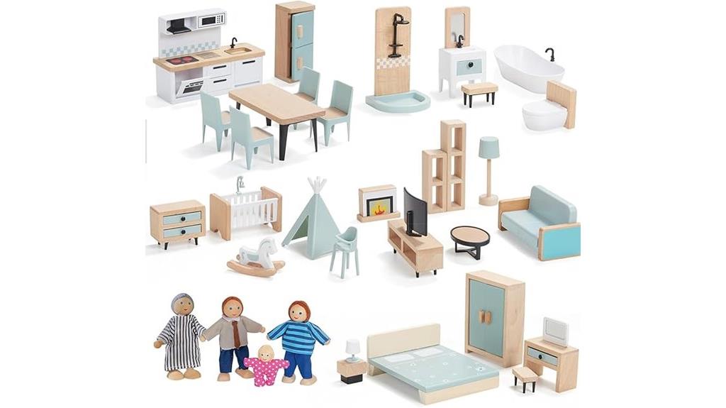 large wooden dollhouse furniture