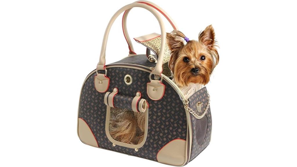 leather dog tote bag