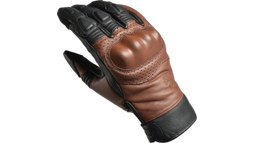 leather perforated riding gloves