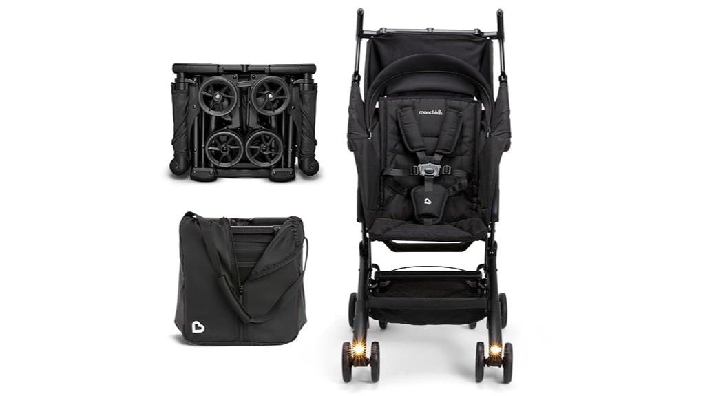 lightweight stroller with wheel lights