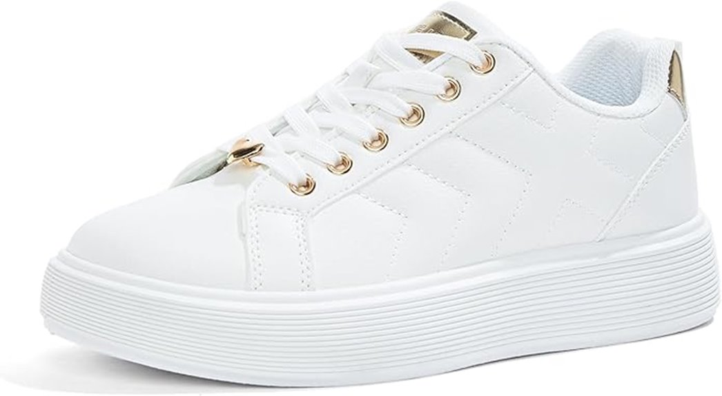 metallic leather platform sneakers